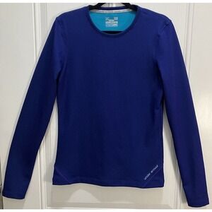 Under Armour LS Top Women's Large Purple Blue Fitted Coldgear Base Layer 1232387